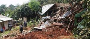Landslide destroyed houses